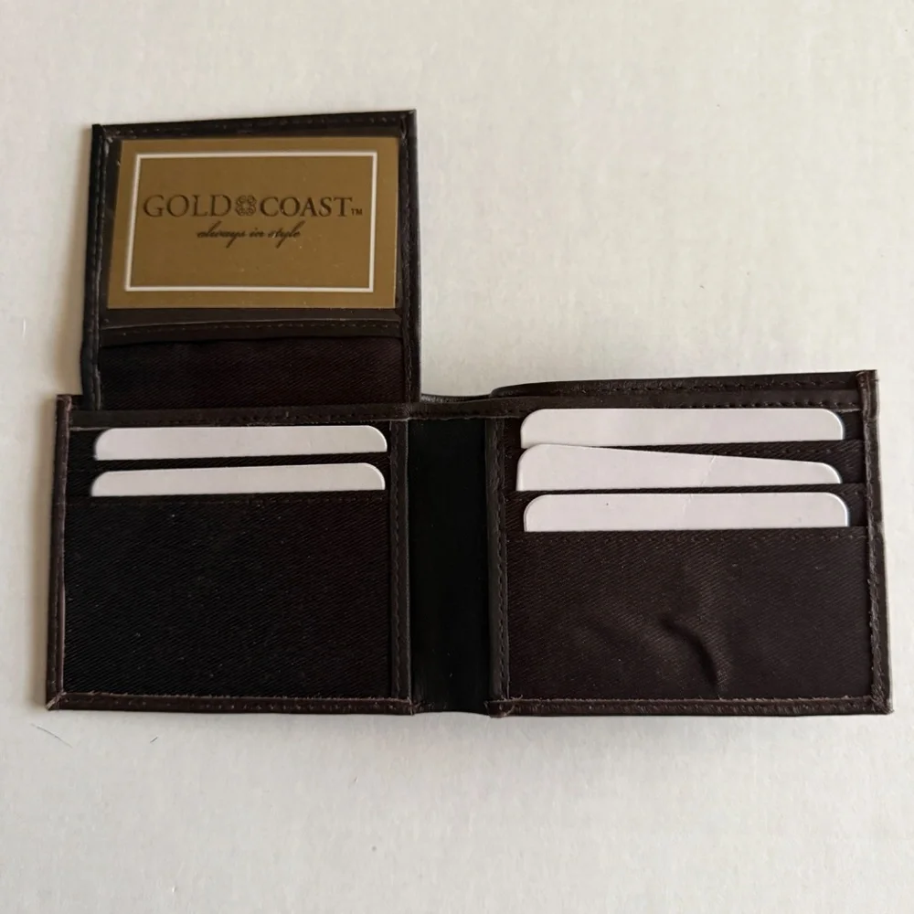 Brown Lambskin Bi Fold Wallet